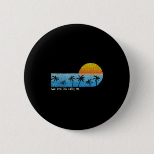 Vintage San Jose Del Cabo, Mx Palm Trees & Sun 6 Cm Round Badge