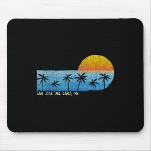 Vintage San Jose Del Cabo, Mx Palm Trees & Sun Mouse Pad