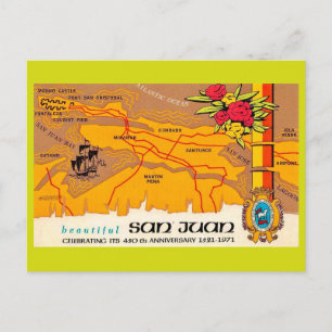 Vintage San Juan Greeting Postcard
