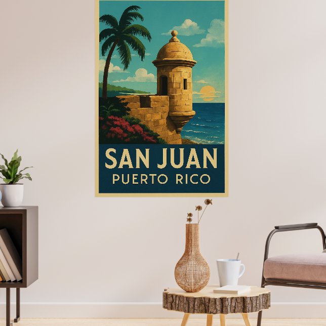 Vintage San Juan Puerto Rico Poster (Living Room 3)