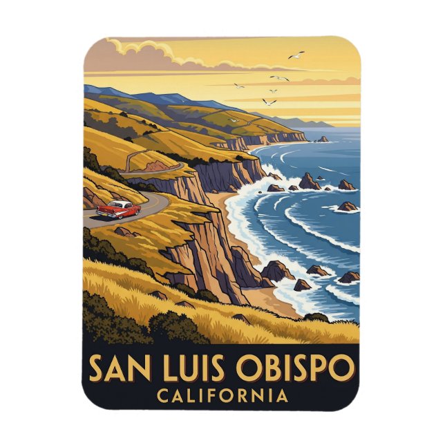 Vintage San Luis Obispo  California Magnet (Vertical)