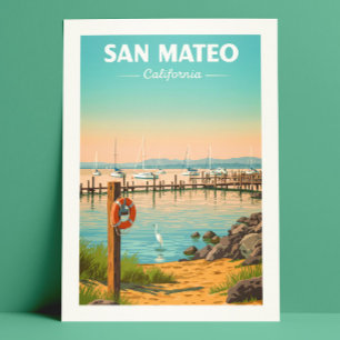 Vintage San Mateo California Postcard