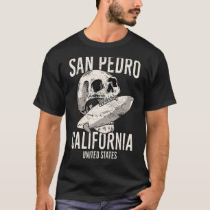 Vintage San Pedro Beach California CA Retro Surfer T-Shirt