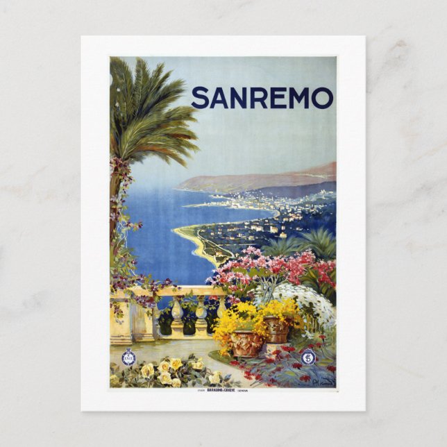 Vintage San Remo Italy Travel Postcard (Front)