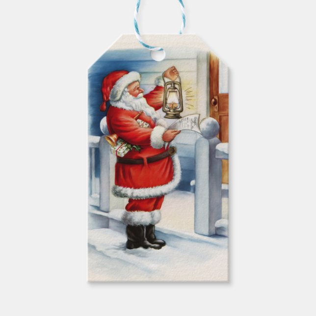 Vintage Santa 3 Gift Tags (Front)