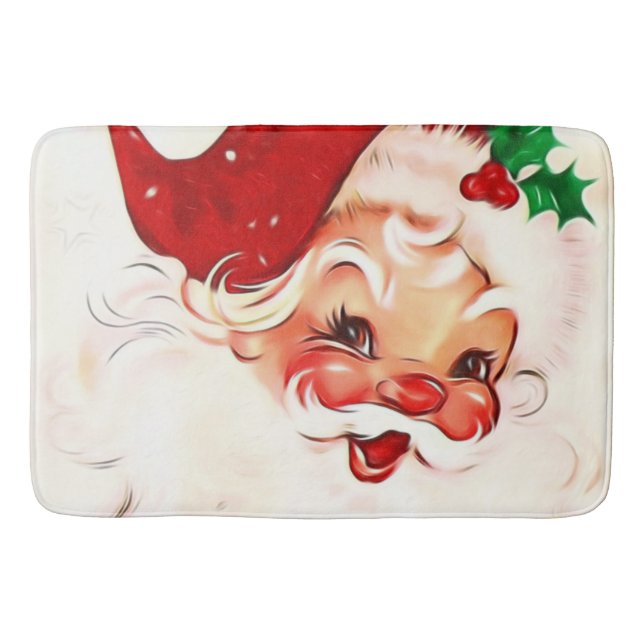 Vintage Santa 4 Bath Mat (Front)