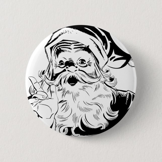 Vintage Santa 6 Cm Round Badge (Front)