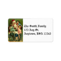 Vintage Santa and Children Address Labels