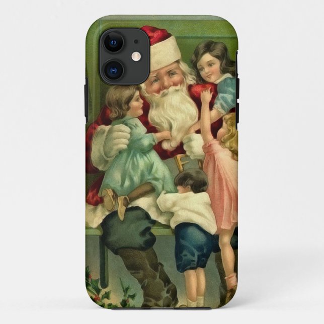 Vintage Santa and Children Phone Case (Back)