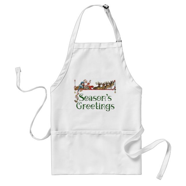 Vintage Santa and Helper Standard Apron (Front)