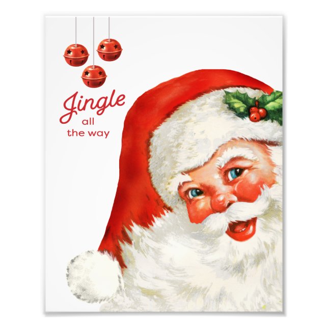 Vintage Santa and Jingle Bells Wall Art (Front)