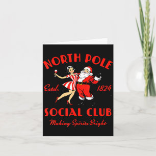 Vintage Santa And Lady Wine Scene North Le Social  Card