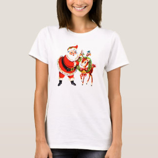 Vintage Santa and Reindeer T-Shirt
