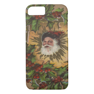 Vintage Santa Antique Holly Christmas Case-Mate iPhone Case