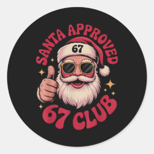 Vintage Santa Approved 67 Club - Funny Christmas 6 Classic Round Sticker