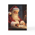 Vintage Santa At Desk Christmas