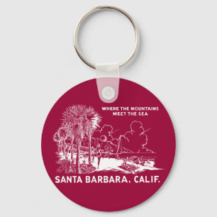 Vintage Santa Barabara California Key Ring