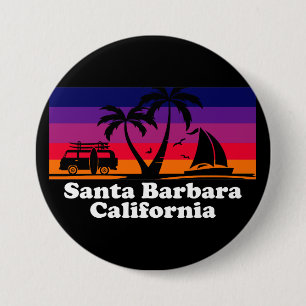 Vintage Santa Barbara California 7.5 Cm Round Badge