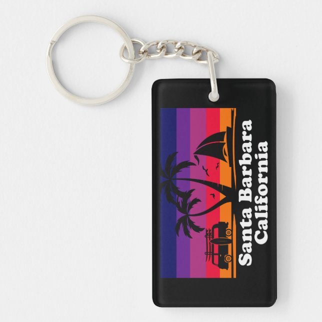 Vintage Santa Barbara California Key Ring (Front)