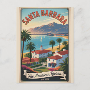 Vintage Santa Barbara California Retro Travel Postcard