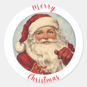 Vintage Santa  Caus illustration 2 Classic Round Sticker