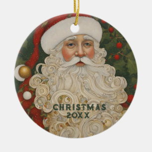 Vintage Santa Ceramic Tree Decoration