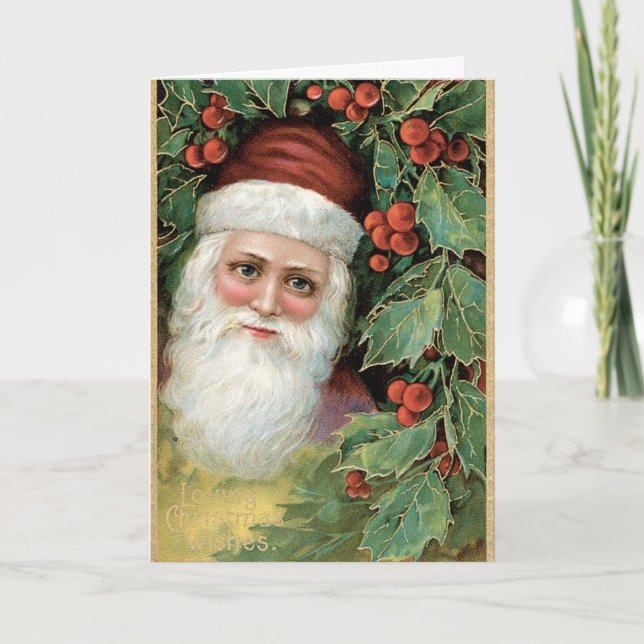 Vintage Santa Christmas Card (Front)
