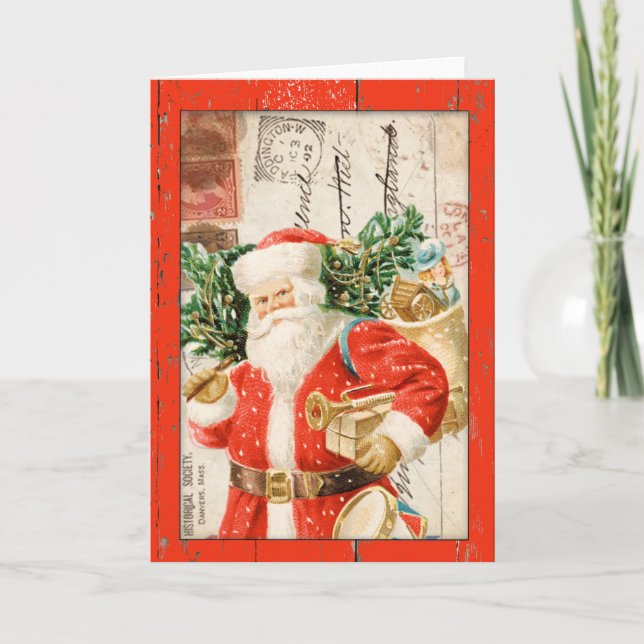 Vintage Santa Christmas Card (Front)
