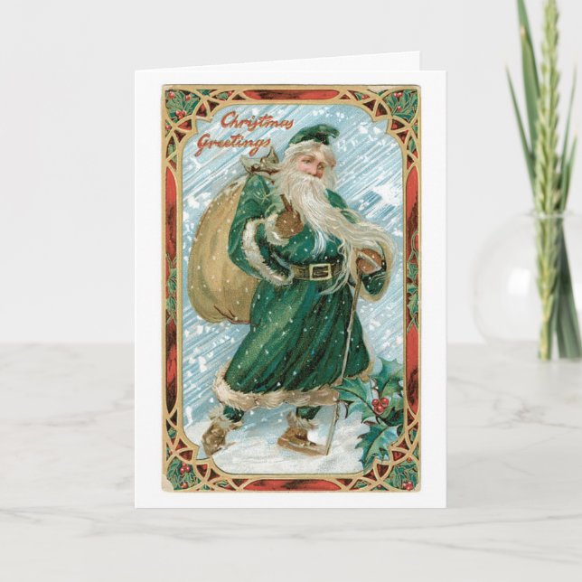 Vintage Santa Christmas Card (Front)