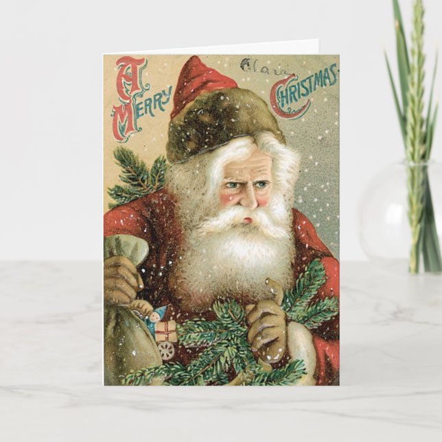 Vintage Santa Christmas Card (Front)