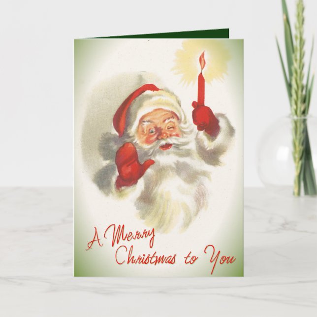Vintage Santa Christmas Card (Front)