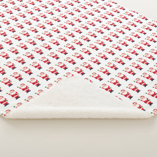 Vintage Santa Christmas Classic Jolly Red Festive Sherpa Blanket