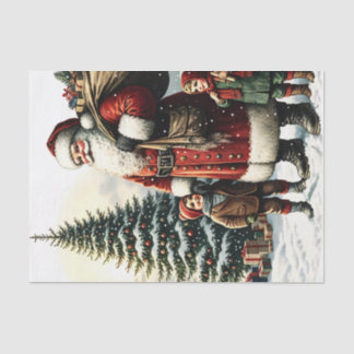 Vintage Santa Christmas Decoupage  Tissue Paper