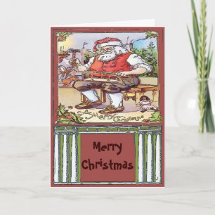 Vintage Santa Christmas edit text Holiday Card
