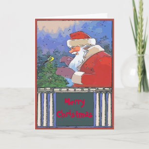 Vintage Santa Christmas edit text Holiday Card