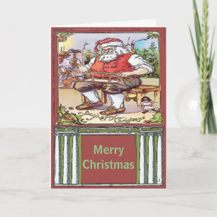 Vintage Santa Christmas edit text Holiday Card