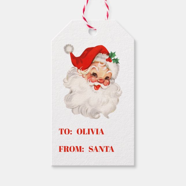Vintage Santa Christmas Gift Tags (Front)