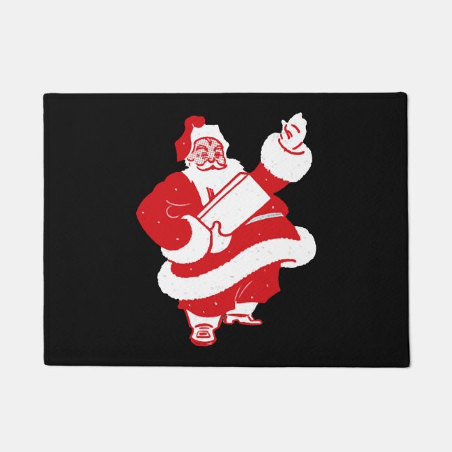 Vintage Santa Christmas Greeting Doormat (Front)