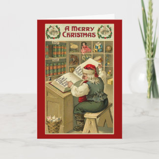 Vintage Santa Christmas Holiday Card