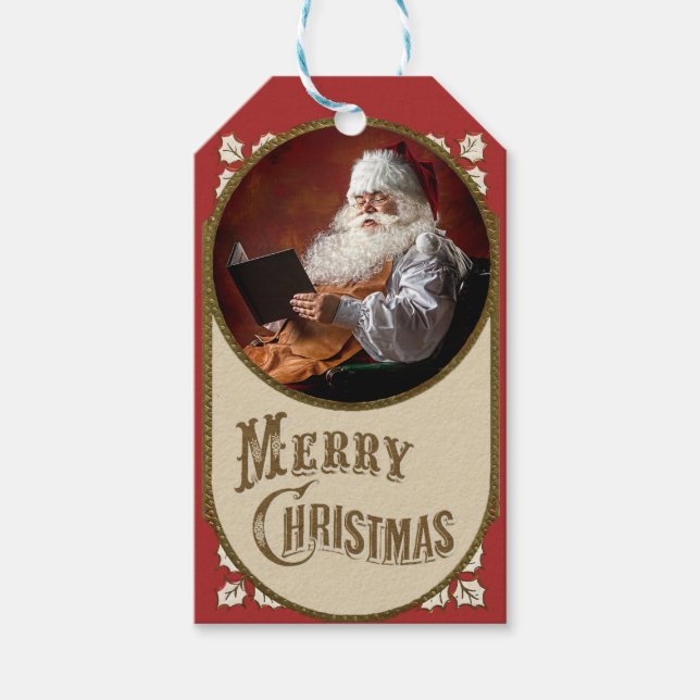 Vintage Santa Christmas Holiday Gift Tags (Front)