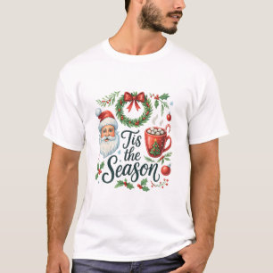 Vintage Santa Christmas Illustration T-Shirt