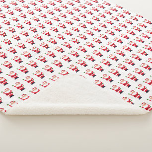 Vintage Santa Christmas Jolly Classic Red Festive Sherpa Blanket
