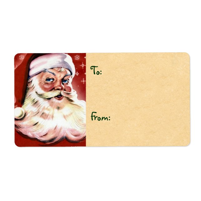 Vintage Santa Christmas Labels (Front)