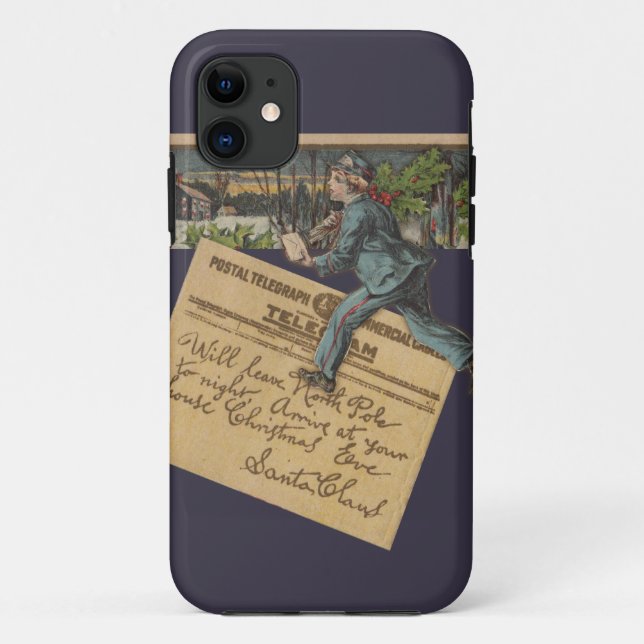 Vintage Santa Christmas Letter Case-Mate iPhone Case (Back)