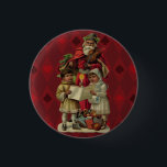 Vintage Santa Christmas Music Singing 3 Cm Round Badge<br><div class="desc">Vintage Santa Claus Playing the Violin Santa Claus is having great fun in this reproduction of a vintage Christmas card. He's playing a violin as the two children in front of him are holding a candle, reading the sheet music, and singing along with a wonderful Christmas song. At their feet...</div>