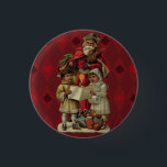Vintage Santa Christmas Music Singing 3 Cm Round Badge<br><div class="desc">Vintage Santa Claus Playing the Violin Santa Claus is having great fun in this reproduction of a vintage Christmas card. He's playing a violin as the two children in front of him are holding a candle, reading the sheet music, and singing along with a wonderful Christmas song. At their feet...</div>