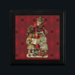 Vintage Santa Christmas Music Singing Gift Box<br><div class="desc">Vintage Santa Claus Playing the Violin Santa Claus is having great fun in this reproduction of a vintage Christmas card. He's playing a violin as the two children in front of him are holding a candle, reading the sheet music, and singing along with a wonderful Christmas song. At their feet...</div>