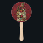 Vintage Santa Christmas Music Singing Hand Fan<br><div class="desc">Vintage Santa Claus Playing the Violin Santa Claus is having great fun in this reproduction of a vintage Christmas card. He's playing a violin as the two children in front of him are holding a candle, reading the sheet music, and singing along with a wonderful Christmas song. At their feet...</div>