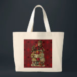 Vintage Santa Christmas Music Singing Large Tote Bag<br><div class="desc">Vintage Santa Claus Playing the Violin Santa Claus is having great fun in this reproduction of a vintage Christmas card. He's playing a violin as the two children in front of him are holding a candle, reading the sheet music, and singing along with a wonderful Christmas song. At their feet...</div>