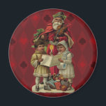 Vintage Santa Christmas Music Singing Magnet<br><div class="desc">Vintage Santa Claus Playing the Violin Santa Claus is having great fun in this reproduction of a vintage Christmas card. He's playing a violin as the two children in front of him are holding a candle, reading the sheet music, and singing along with a wonderful Christmas song. At their feet...</div>
